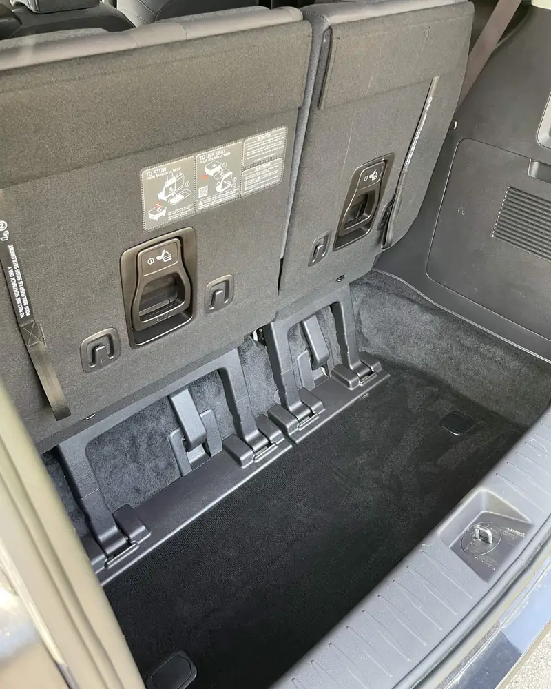 SUV third-row and cargo area after detailing, spotless