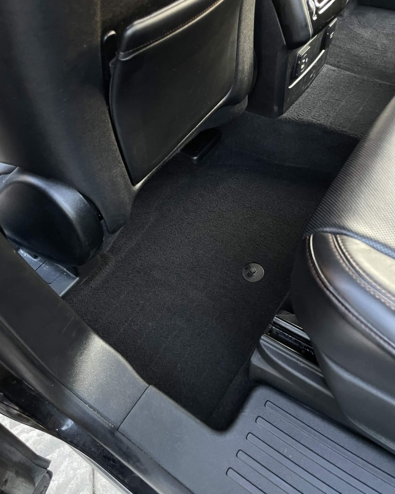 Rear seat and carpet after detailing, clean